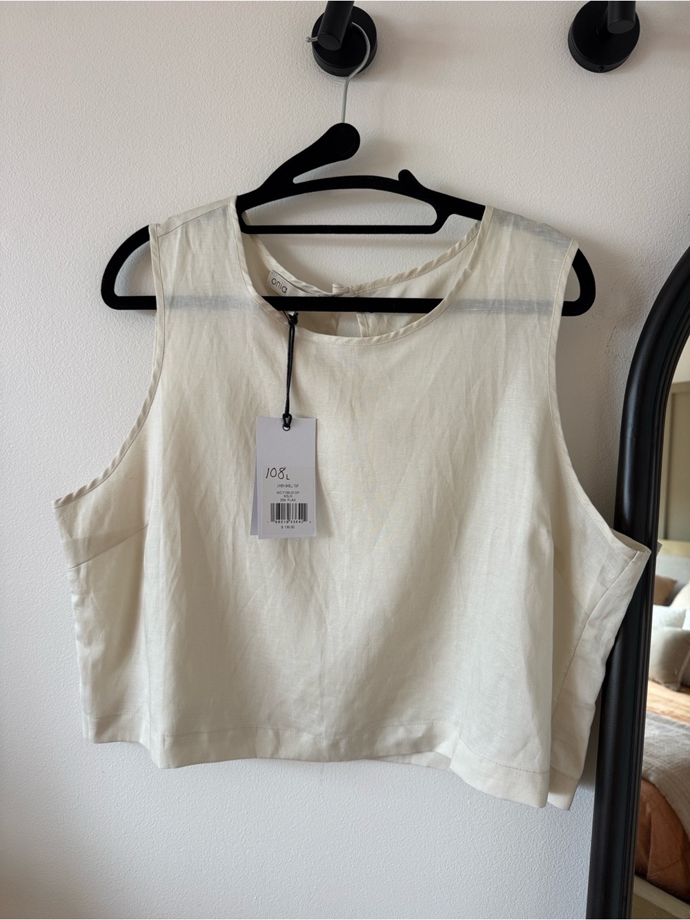 Onia Linen Shell Top Flax Size Large NWT